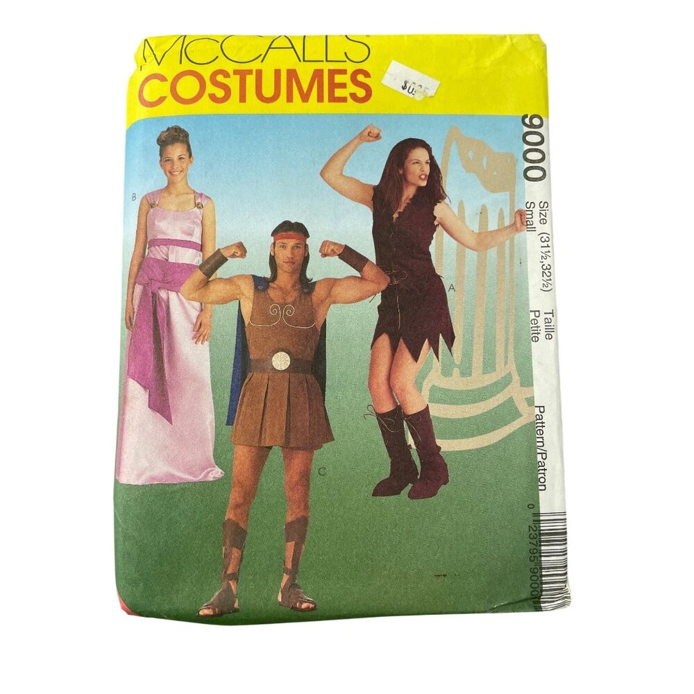 90s McCalls 9000 Costumes Sewing Pattern Size Small Gladiator Warrior 1997 UNCUT